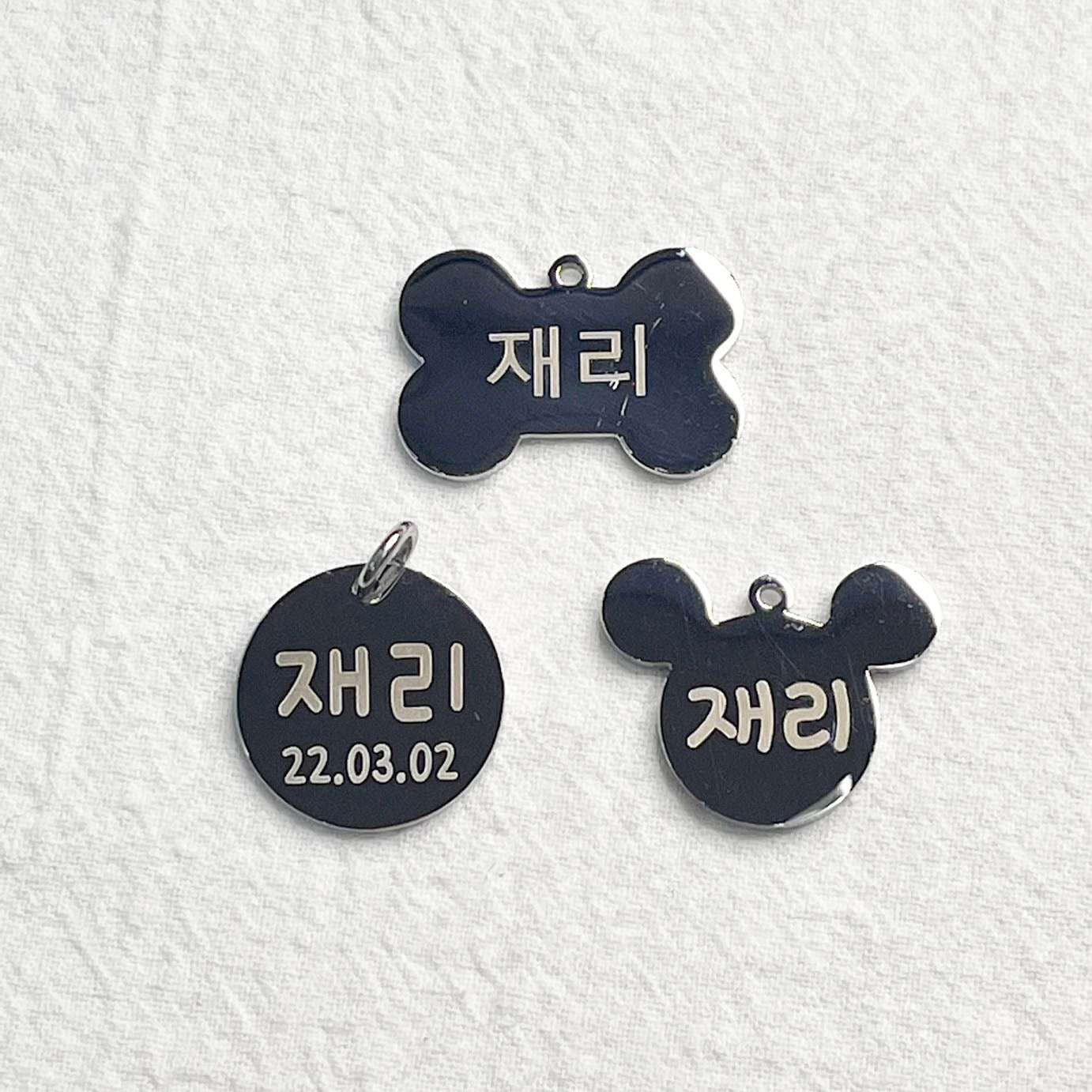 Handmade Korean Dog & Cat ID Tag Necklace | Ball Chain | Custom Engraved Name Tag