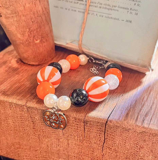 Halloween Pumpkin Charm | Handmade Korean Pearl Dog & Cat Collar