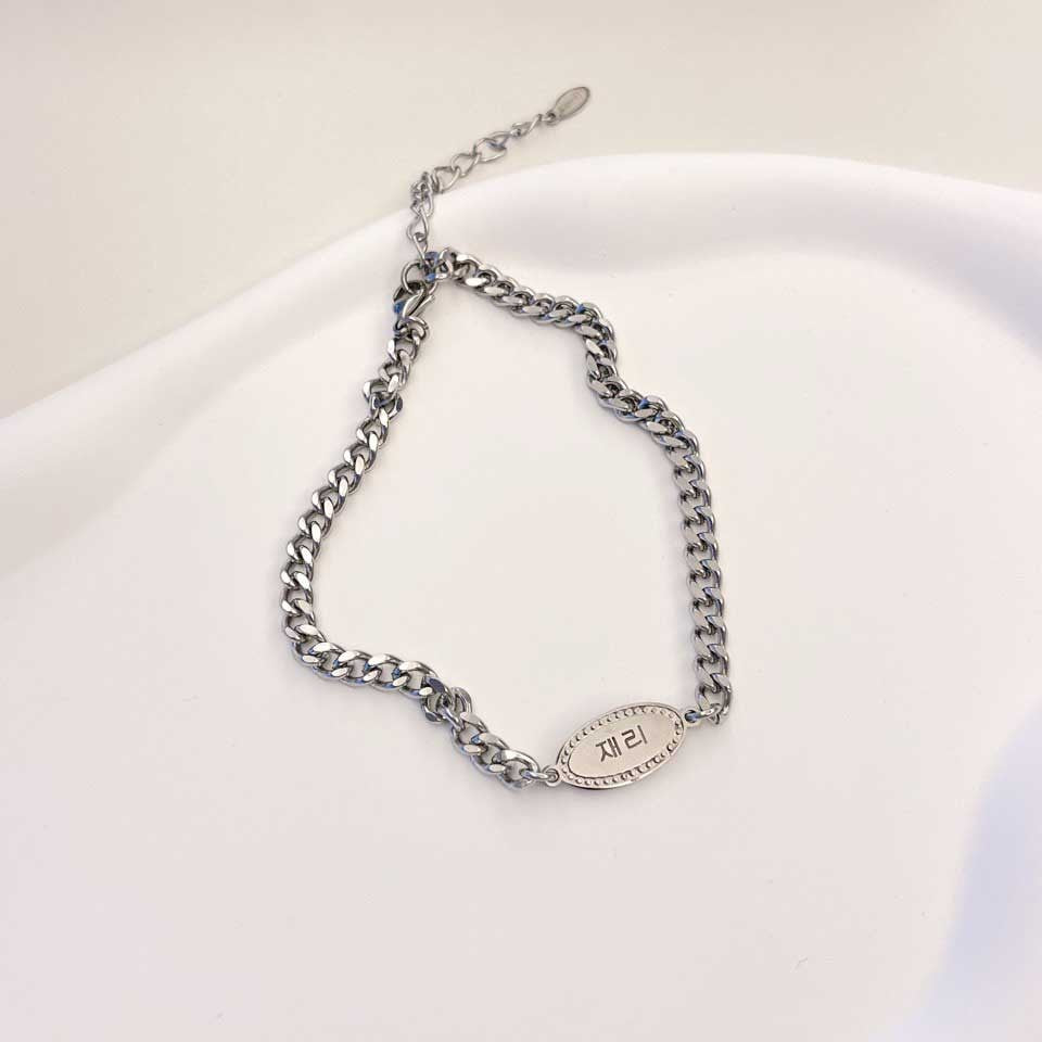 Handmade Korean Chain Dog & Cat Collar | Surgical Steel ID Tag | Custom Name Tag