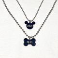 Handmade Korean Dog & Cat ID Tag Necklace | Ball Chain | Custom Engraved Name Tag