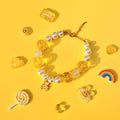 Lollipop Yellow Bear Charm | Handmade Korean Pearl Dog & Cat Collar
