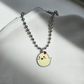 Handmade Korean Dog & Cat ID Tag Necklace & Keyring | Baby Chick Charm | Custom Engraved