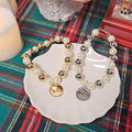 Handmade Christmas Pearl Dog Collar | Holiday Crystal Charm Necklace | Korean Pet Jewelry