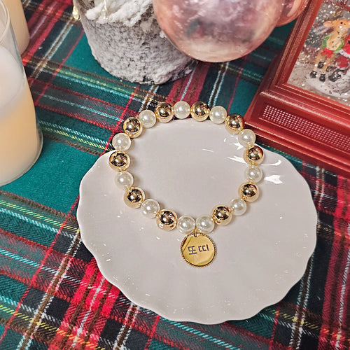Handmade Christmas Pearl Dog Collar | Holiday Crystal Charm Necklace | Korean Pet Jewelry